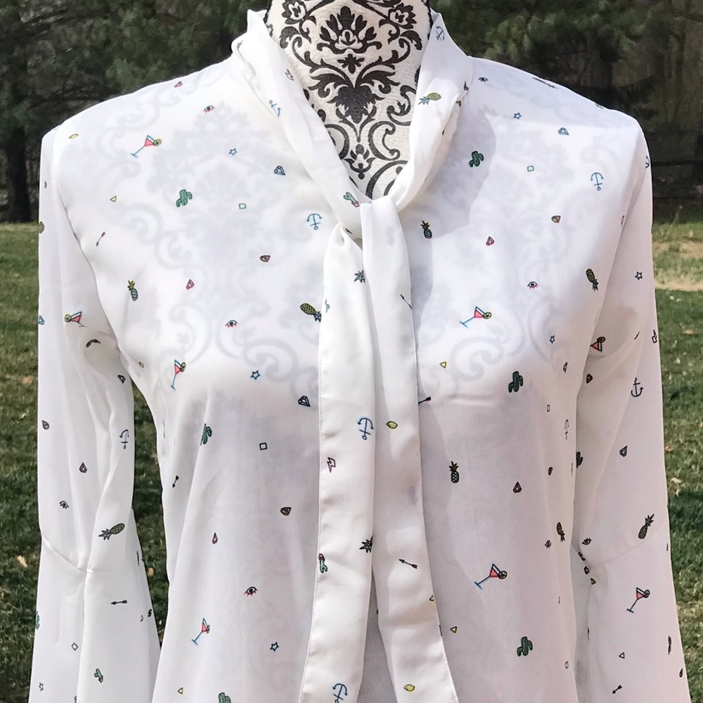 Zara Silky Soft Tie Front Blouse